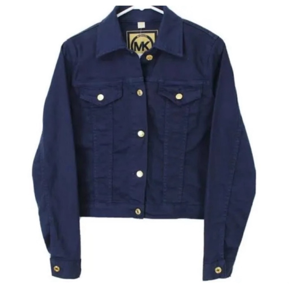 Michael Kors Navy Jean Jacket with Gold Buttons
